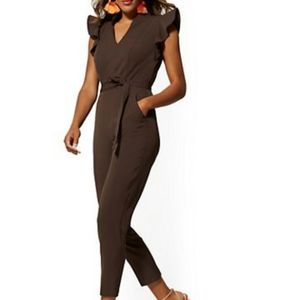 Tall Madie Ruffled-Shoulder Jumpsuit - 7th Avenue